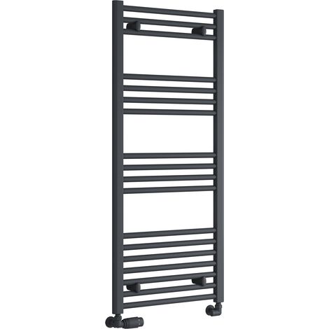 Reina Capo Straight Heated Towel Rail 1200mm H x 600mm W - Anthracite (1/4)