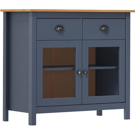 vidaXL Buffet Hill Gris 90x40x80 cm Bois de pin solide (1/4)