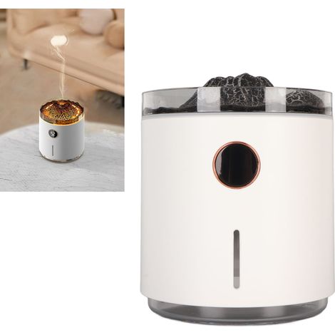 Nebeldiffusor, Vulkan-Aromadiffusor, ätherischer Öl-Duftdiffusor für das Schlafzimmer, Quallenflammen-Luftbefeuchter, schwarz. (1/5)