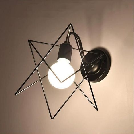 Wandlampe Industrielle Innen Wandleuchte E27 Schwarz Metall Cubique - Ohne Leuchtmittel