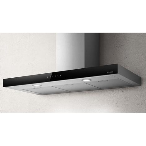 Dunstabzugshaube 713 M3-3 Vit.+Boost-Codes Sens-Filtre Metall-Beleuchtung LED-Box - L 90 cm - Joy-Inox und Schwarzes Glas - Elica