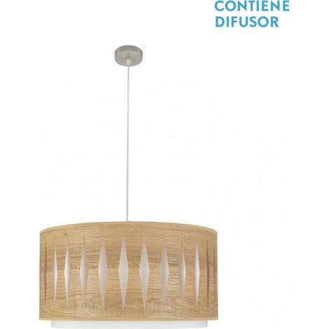 FABRILAMP lampada a sospensione in legno Clar e metallo nickel Alexandra