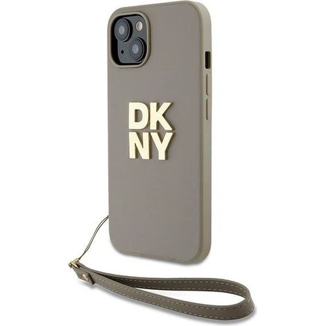 Custodia rigida beige/beige con cinturino da polso e logo DKNY DKHCP15SPBSWSE per iPhone 15/14/136.1. Logo Stock. (1/5)