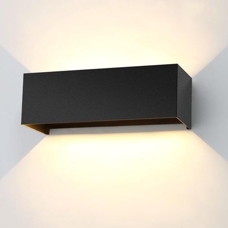 Apliques Aplique 30 W, aplique 3000 K color negro, ajustable fachadas aluminio, resistente IP65 escaleras, sala estar [Clase energética F] (1/5)