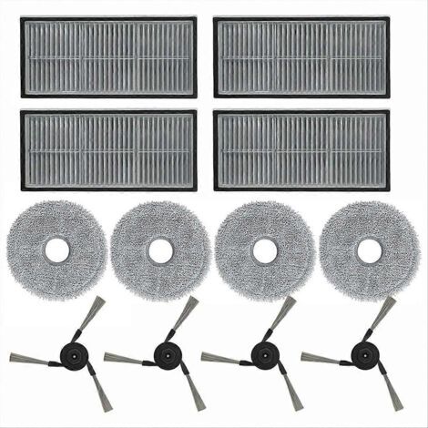 Accessoires de rechange pour aspirateurs robots X40/X40 Pro/X40 Ultra : brosses latérales, filtres HEPA, lingettes de nettoyage.