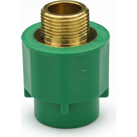 Gomito 90° maschio filettato in pp-r Ø32 mm x 1  lunghezza 60 mm sistema polymelt ecosan bampi vmm32030