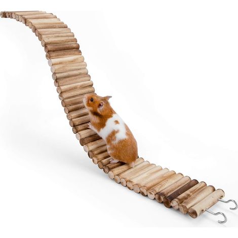 1 Pont en bois pour hamster, échelle flexible, jouet à mâcher naturel, pour rongeurs et petits animaux (1/5)