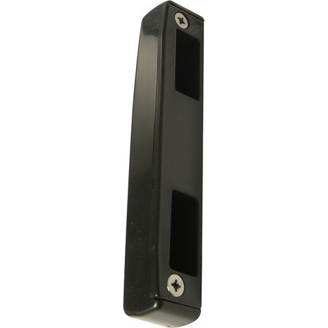 Portac – Gâche de serrure en applique à pêne rentrant – Capot composite noir RAL 9005 – Équerre réversible pour portail battant