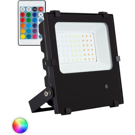 – Projecteur LED RGB 30W 135lm/W – Dimmable – IP66 – Angle de diffusion 120º – Télécommande incluse – Pour éclairage extérieur (1/5)