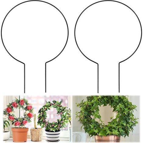 Support Rond pour Plantes Grimpantes en Métal, 2 Pièces Porte-Plantes de Jardin, 20x28cm Support Rond pour Plantes Grimpant, Support pour Plantes d’Intérieur pour Plantes Grimpantes (1/5)