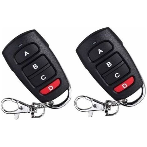 Lot de 2 télécommandes de rechange universelles pour portail électrique de garage 433 MHz (1/5)