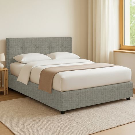 Cama Plaza y Media Bolton, Desenfundable, Hecho en Italia, Gris (1/4)