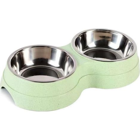 Gamelle double couche pour chien et chat en acier inoxydable, gamelle double couche simple couche pour chien et chat, accessoires pour animaux de compagnie (1/5)