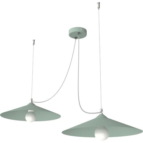 LUMICOM  COLOMBO Sospensione, 2XE27, max 42W, metallo, verde iceberg, D.40cm