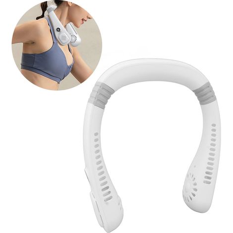 Neuer, klingenloser Nackenventilator, USB-aufladbar, faltbar, mit Digitalanzeige, leise und tragbar. (1/5)
