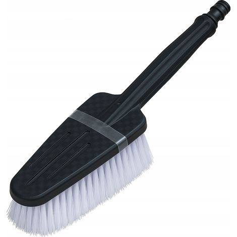 Spazzola per autolavaggio con attacco per tubo da giardino  Setole morbide  Per auto e moto  Resistente ed ergonomica  Nera