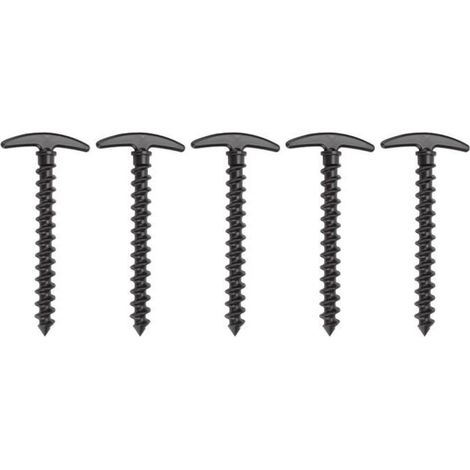 clou de tente à vis 5pcs en nylon de camping en plein air tente de voyage piquet de sol clous à vis piquets de clou (noir) (1/4)