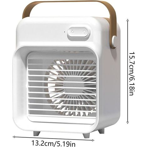 Praktische Mini-Klimaanlage, 3 Geschwindigkeitsstufen, Kaltvernebelung, 150 ml Wassertank, leise (36 dB), für Büro und Zuhause, weiß (1/5)