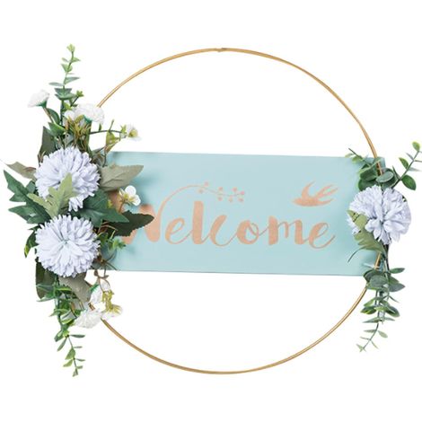 Künstlicher Blumenkranz, Frühlingskranz, Metallblumenkranz für
