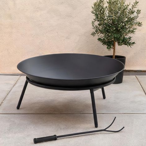 Brasero preto en métal 47 x 47 x 21 cm (1/5)
