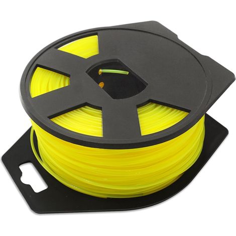 Runde Nylon-Trimmerschnur – 1,6 mm x 100 m – Für Freischneider und Elektrorasenmäher – Gelb – 0,2 cm (1/5)