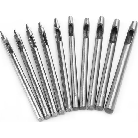 Ensemble de 10 emporte-pièces ronds pour ceintures et cuir, outils de maroquinerie à faire soi-même, emporte-pièces pour ceintures