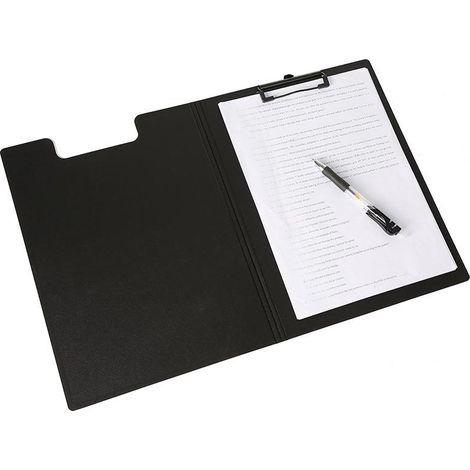 Pupitre à pince ministre format A4 avec rabat, noir, lot de 1, planche à écrire professionnelle (1/5)
