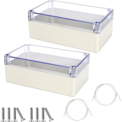 Boîtier en plastique avec couvercle transparent, boîtier vide étanche IP65, boîtier électronique, boîtier de projet, boîte de jonction, 158 x 90 x 60 mm (1/5)