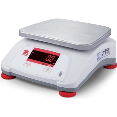 Báscula VALOR 2000, impermeable, para cocina y hostelería, IP68, LED, 3 kg/0,5 g - OHAUS V22PWE3T (1/2)