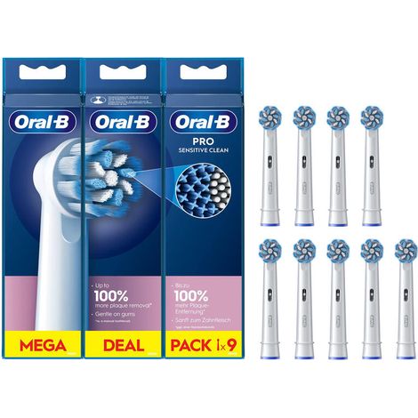 Cabezal de Recambio Braun para cepillo Braun Oral-B Sensitive Clean/ Pack 9 uds (1/2)