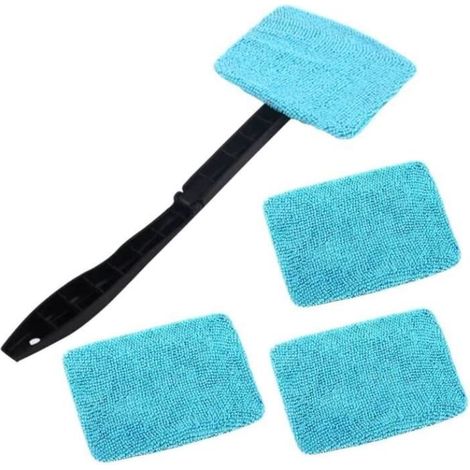Kit Brosse Nettoyage Voiture,4 Tampons en Microfibre,Nettoyage de Pare-Brise avec Poignée Télescopique Kit d'Essuie-Glace (1/4)