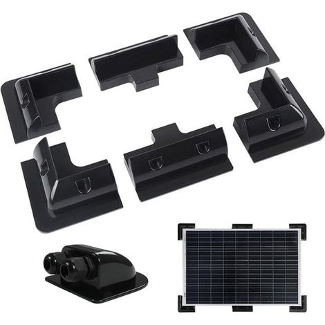 ABS-Montagehalterung für Solarmodule 7-teilig Eckenschutzset mit Kabelverschraubung zur Verwendung auf Haus und Wohnungsdächern Gebäuden und
