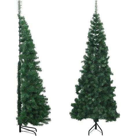 Künstlicher Eck-Weihnachtsbaum Grün 210 cm PVC