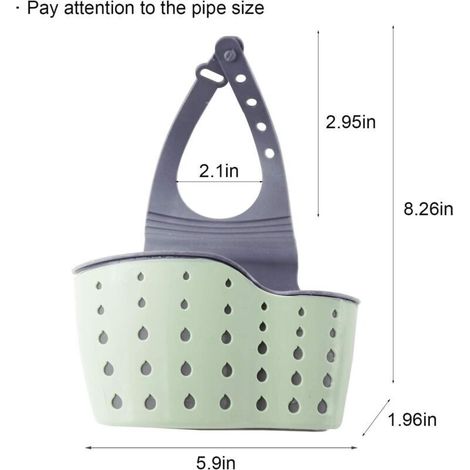 1 pièce Support d'évier de cuisine Support de support de drainage pour éponge à savon Panier suspendu à double couche Ventouses de stockage Boîte de rangement (vert) (1/3)