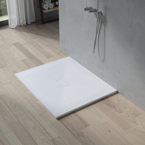 AQUABATOS SMC Duschwannen für badezimmer antirutsch, schieferoptik duschtasse rechteckig, modern-design brausewanne weiße extra-flach 120x100cm (1/5)