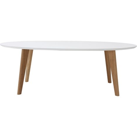 Design-Couchtisch Oval Weiß L120 cm EKKA