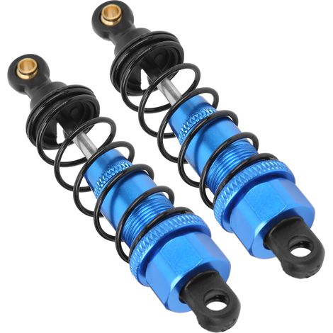 Lot de 2 amortisseurs RC 82 mm en alliage d'aluminium, pièces de rechange pour Tamiya CC01 CC02 (bleu). (1/5)
