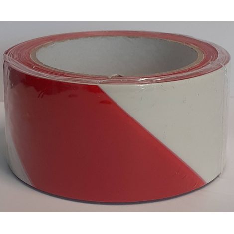 Nastro adesivo segnaletico - 50x33 - Colore: Rosso/Bianco (1/5)