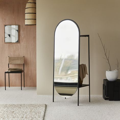 Miroir psyché en métal et bois de manguier massif 165x62 cm Fidele (1/5)