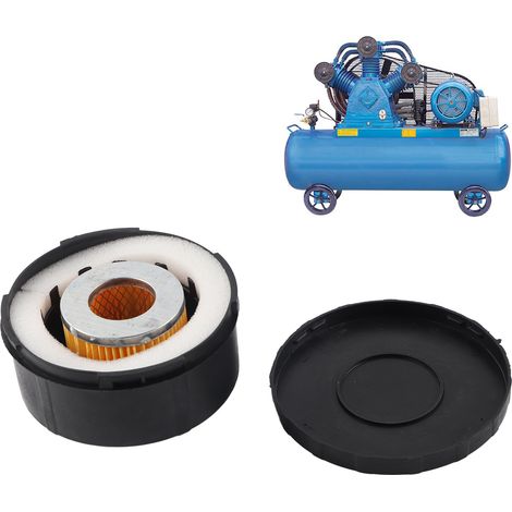 Silencieux pour Compresseur d'Air - Coque Plastique Ronde - Diamètre d'Entrée 80mm - Filtre 3/4 25mm