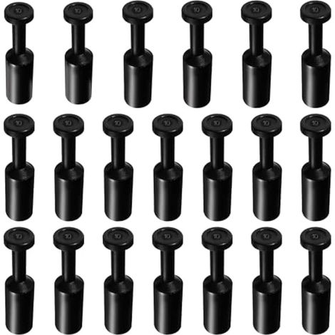 20 Pièces 10mm OD Obturation Pneumatique, Bouchons Raccords à Pousser, Lot de Bouchons d'obturation de Style Bouchon Pneumatique, pour Raccords de Raccordement de Tube de 10mm, Noir (1/4)