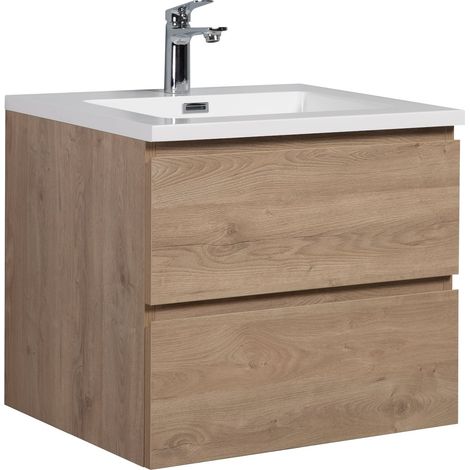 Badezimmer Badmöbel-Set Angela 60cm - Kastanien Eiche - Untersch