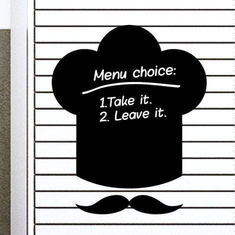 Sticker ardoise tableau noir - stickers muraux adhésif effaçable - CHAPEAU DU CHEF - 25x20cm (1/3)