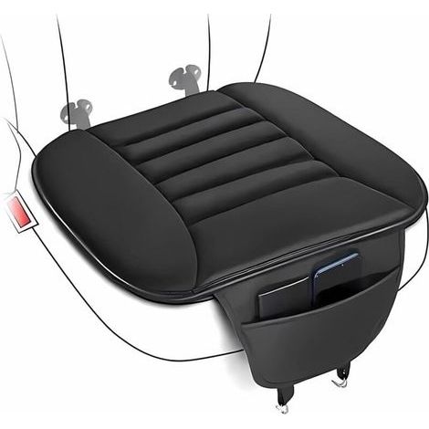 Coussin de siège de voiture noir, coussin de siège de conducteur, rehausseur de voiture, coussin de siège confortable, coussin de siège intérieur (1/4)