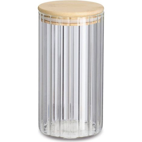 Glasbehälter mit Bambusdeckel GROOVES, 800 ml