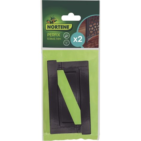 Nortene – Fixation pour panneaux décoratifs – 2 pièces – Longueur 14 cm – Hauteur 6 cm – Couleur anthracite – Pour installation sécurisée