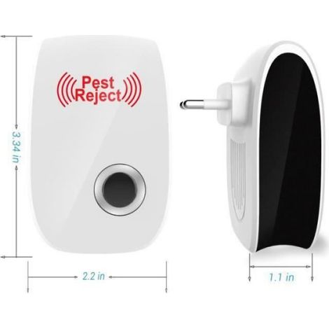 Répulsif Ultrason - 40 kHz - Pour Insectes Rats Souris Cafards Moustiques Fourmis - Intérieur Maison Garage Sous-sol - Lot de 4 (1/4)
