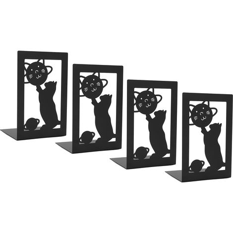 2 Serre-Livres Design en Métal, Support à Livres Moderne pour Bibliothèque, Bureau ou Salon - Réglable et Stable (1/5)