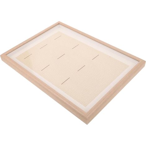 Cadre D'affichage pour Médailles Sportives en Bois Beige, Boîte de Rangement Multicompartment pour Badges, Solution Élégante pour Bureau et Célébrations Vétérans (1/5)