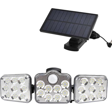 Nouvelle lampe de jardin LED à détecteur de mouvement avec mât et applique solaire murale